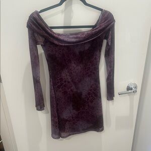 Urban Outfitters Purple Off-Shoulder Dress